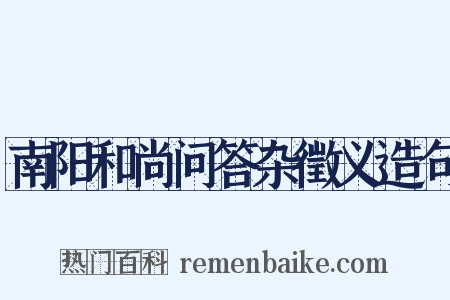 南阳和尚问答杂徵义造句是什么意思的图片
